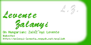 levente zalanyi business card